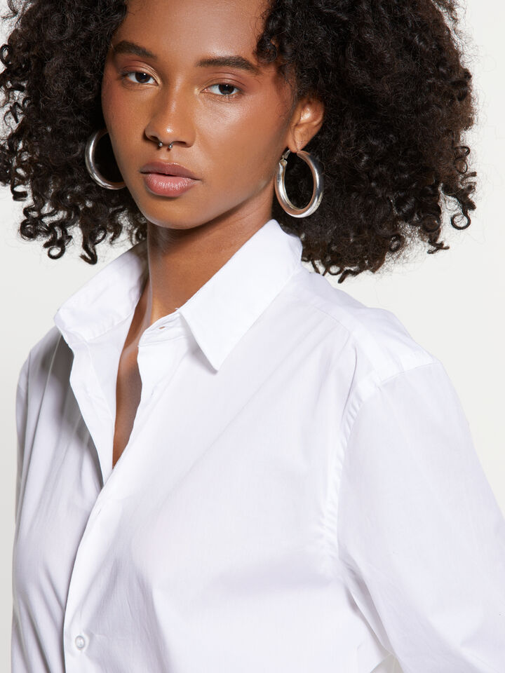 White slim fit shirt - women's shirts - White | Sisley image number 4